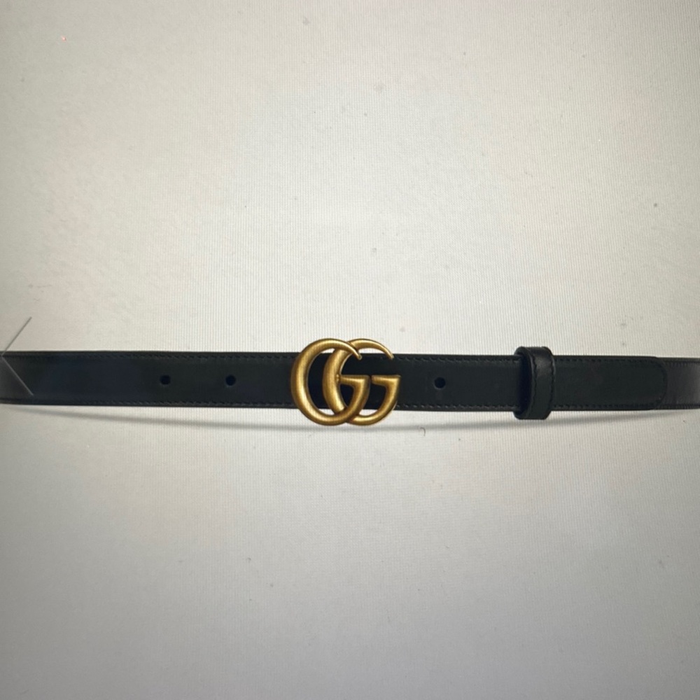Gucci Leather Belt with Double G Buckle — Size 75